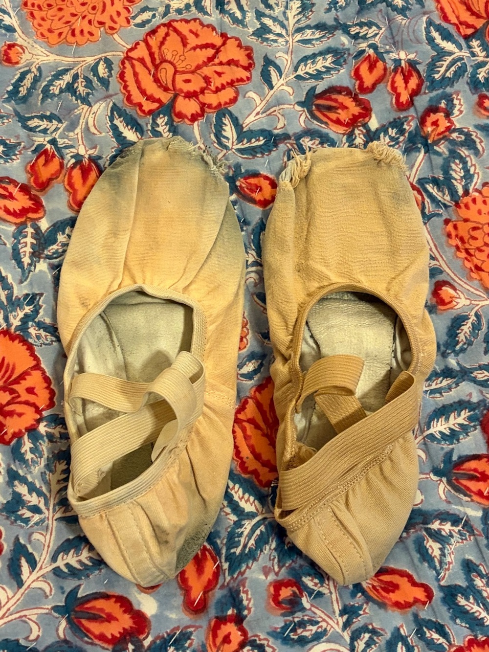 Well worn ballet slippers